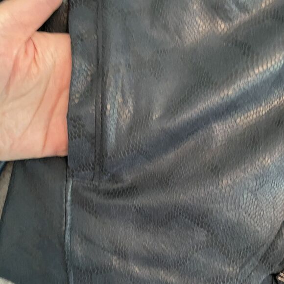 BlankNYC Womens XS snake print zip front Moto jacket Deep Blue - Picture 6 of 12